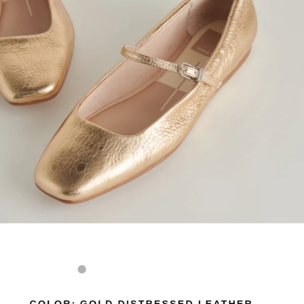 Reyes Dolce Vita Gold Leather Ballet Flat size 10 - Picture 5 of 10